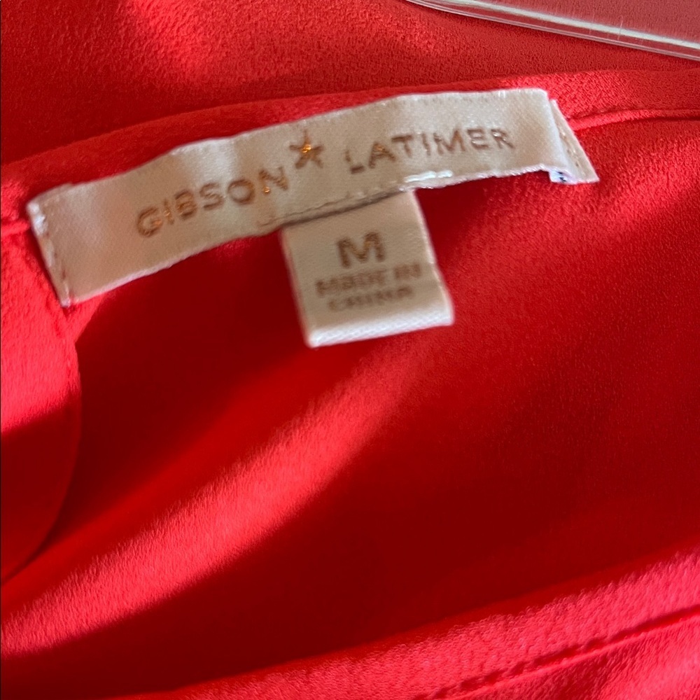 Gibson Latimer Red Ruffle Blouse - Picture 5 of 8